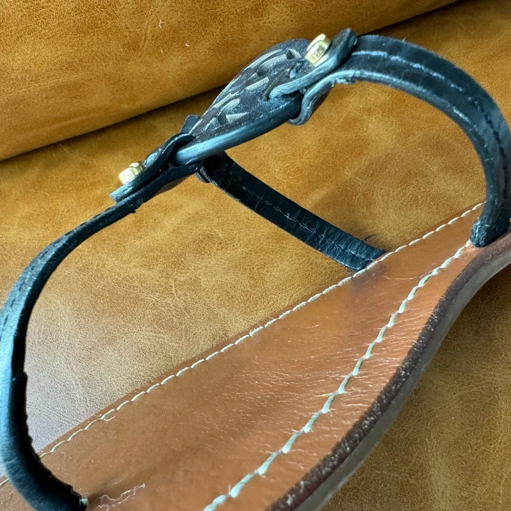Tory Burch Black and Brown Sandals - Picture 9 of 10